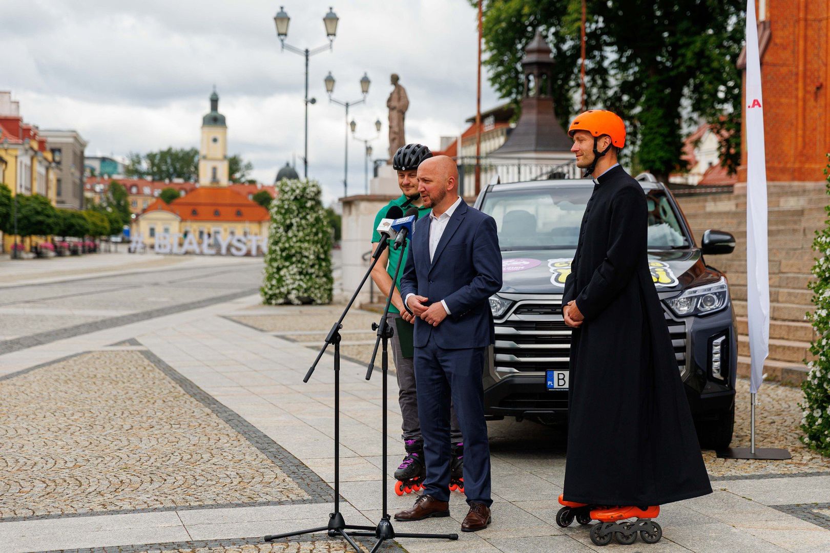Konferencja zapowiadająca pierwszą Podlaską Pielgrzymkę Rolkową