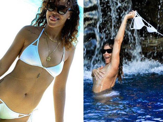 PRYWATNE ZDJĘCIA: Rihanna TOPLESS na wakacjach!