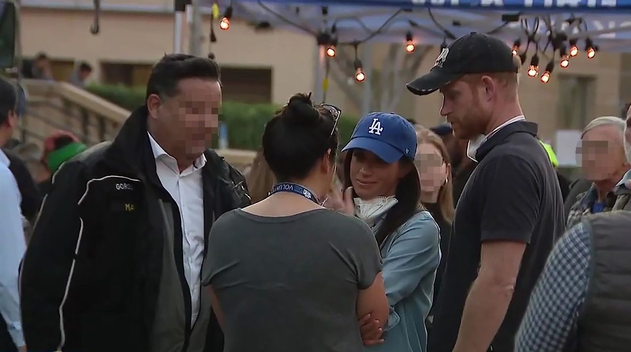 Meghan Markle and Prince Harry at the Pasadena Convention Center