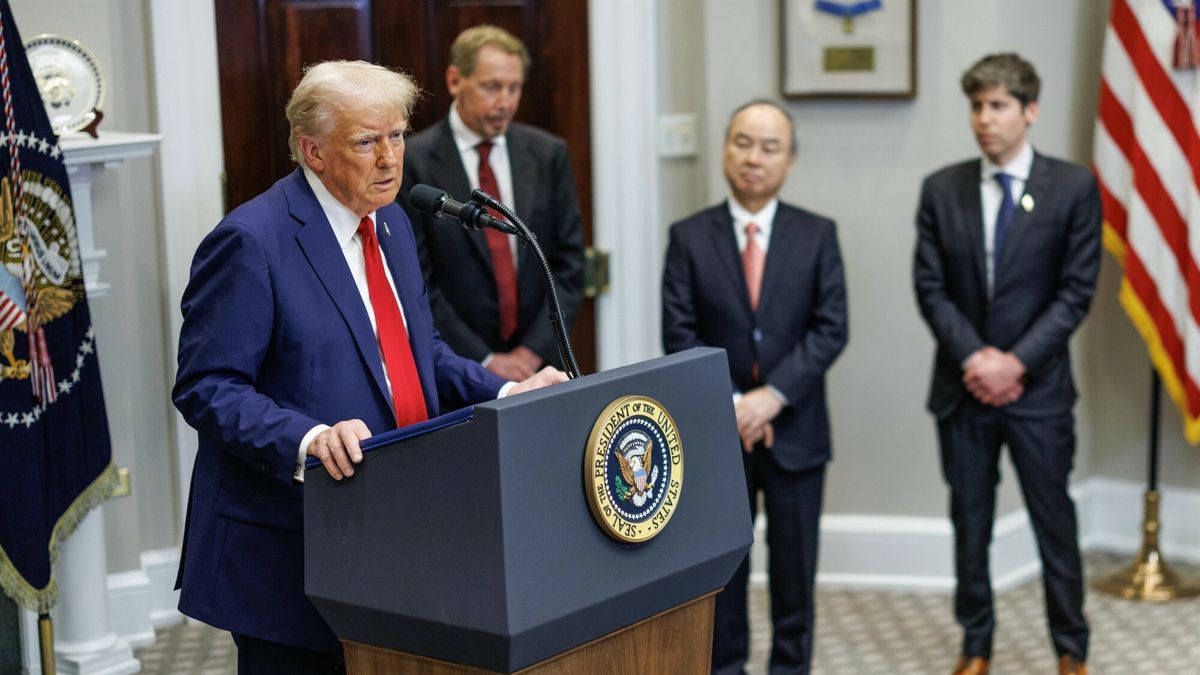 Temporary
Washington, DIST  - United States President Donald Trump arrives to give remarks in the Roosevelt Room of the White House in Washington DC. President Trump was joined by the leaders of OpenAI, Softbank, and Oracle where he announced a new AI initiative and faced questions regarding his January 6th pardons.

Pictured: Trump

BACKGRID USA 21 JANUARY 2025 

BYLINE MUST READ: MediaPunch / BACKGRID

USA: +1 310 798 9111 / usasales@backgrid.com

UK: +44 208 344 2007 / uksales@backgrid.com

*UK Clients - Pictures Containing Children
Please Pixelate Face Prior To Publication*
MPNC