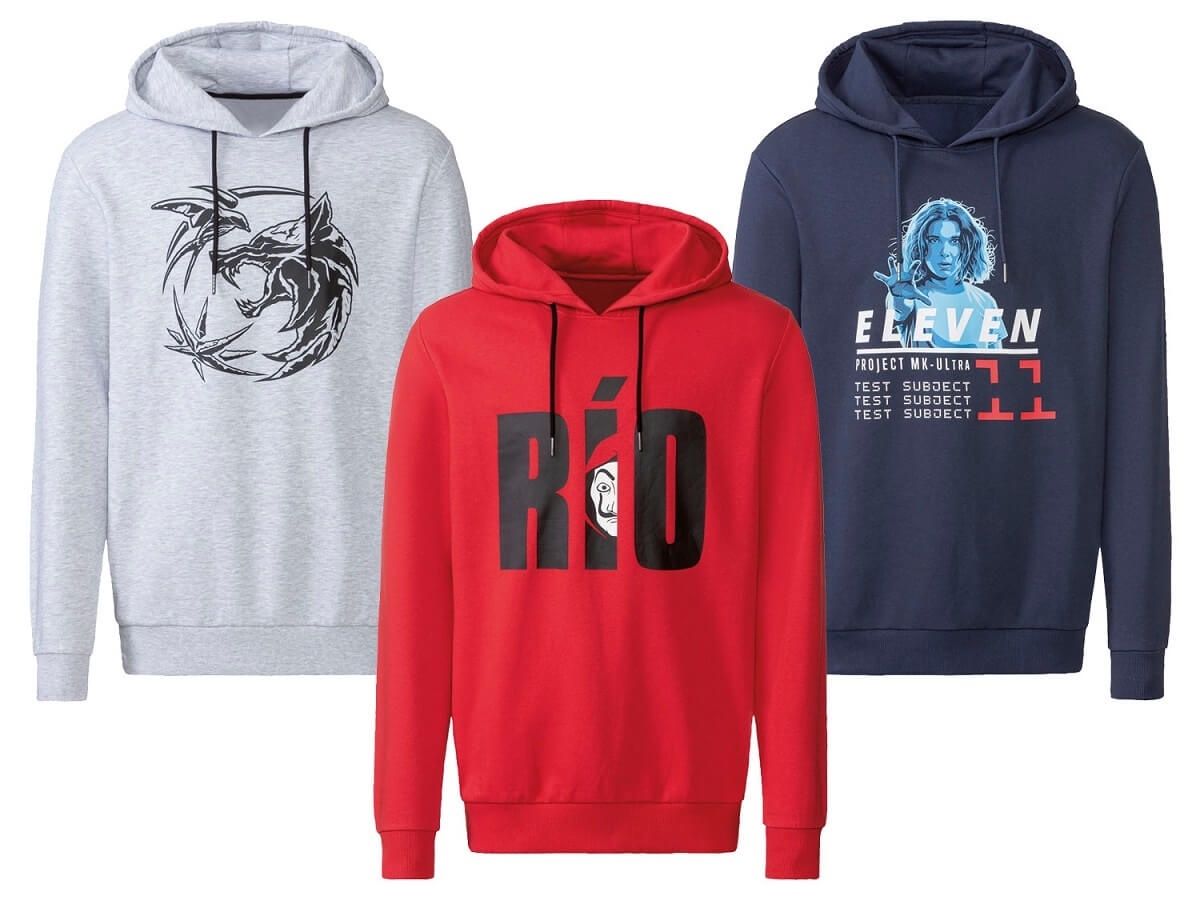 Bluza dresowa męska z kolekcji Netflixa w Lidlu