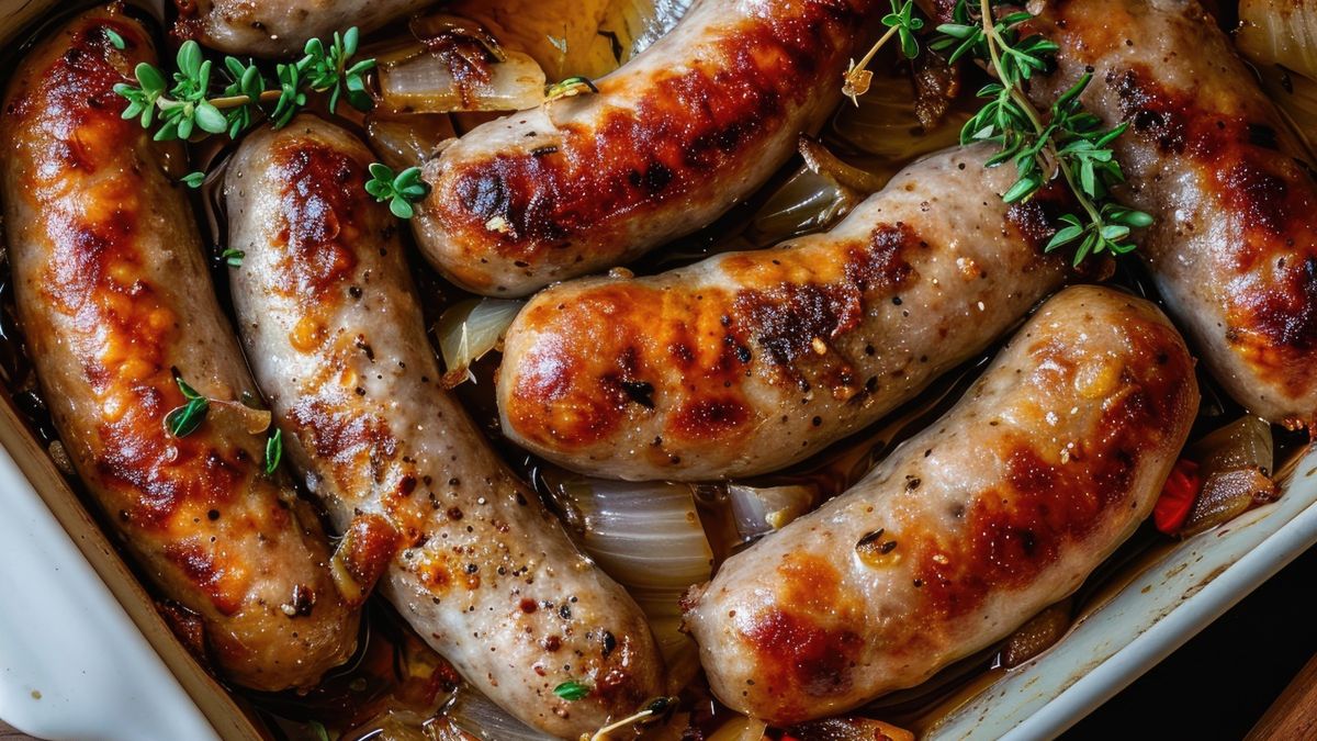 W jakiej temperaturze piec białą kiełbasę?