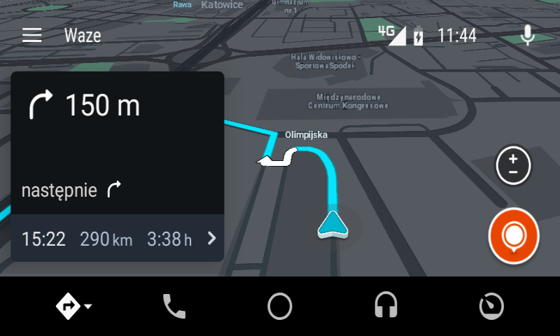 Tryb nocny w nawigacji Waze.