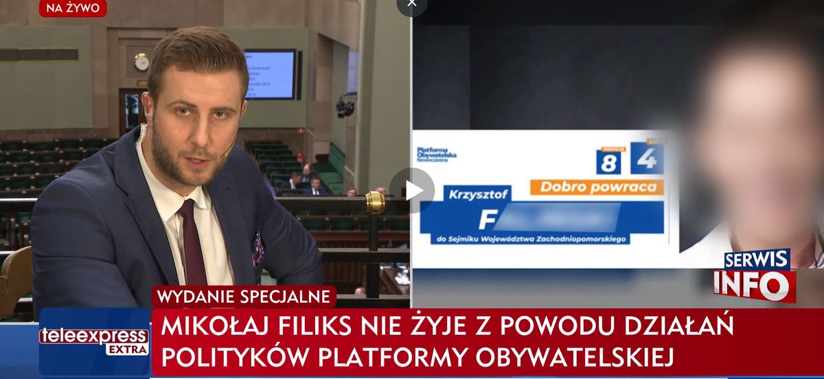 TVP przygotowała nową narrację na temat śmierci syna posłanki PO