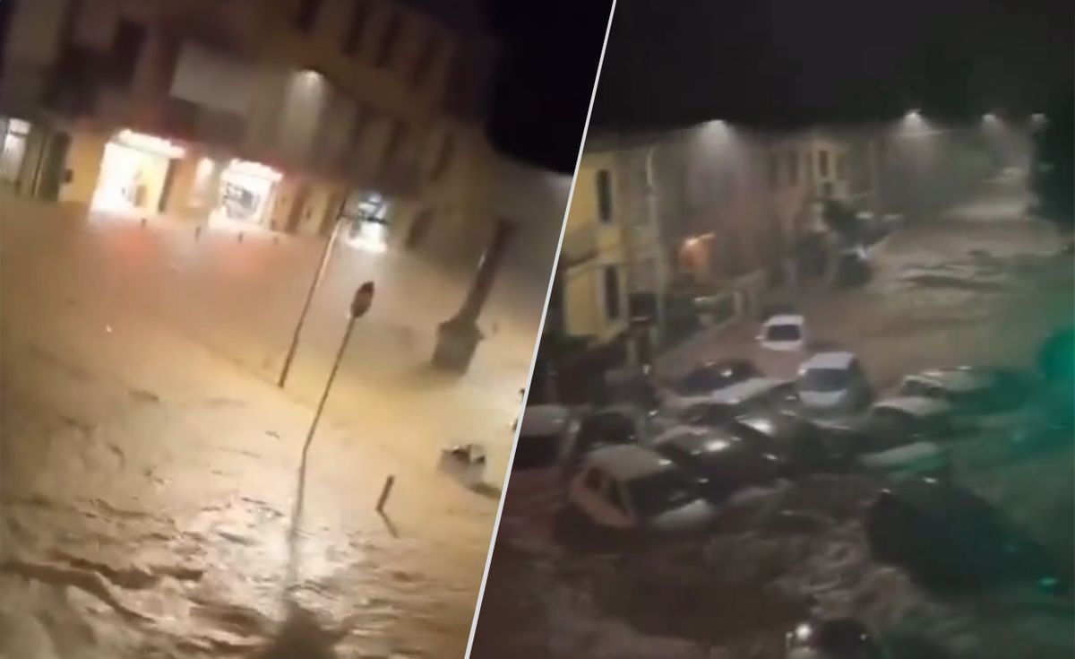 Skutki sztormu Ciaran w północnych Włoszech. Kadry z nagrań w mediach społecznościowych