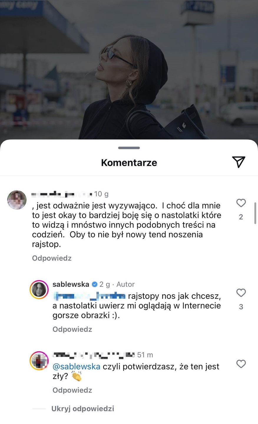 Nieprzychylne komentarze pod zdjęciem Mai Sablewskiej