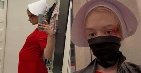 Julia Wróblewska w stroju z "Opowieści Podręcznej" sprzeciwia się decyzji TK: "Nie zadzieraj z moją wolnością"