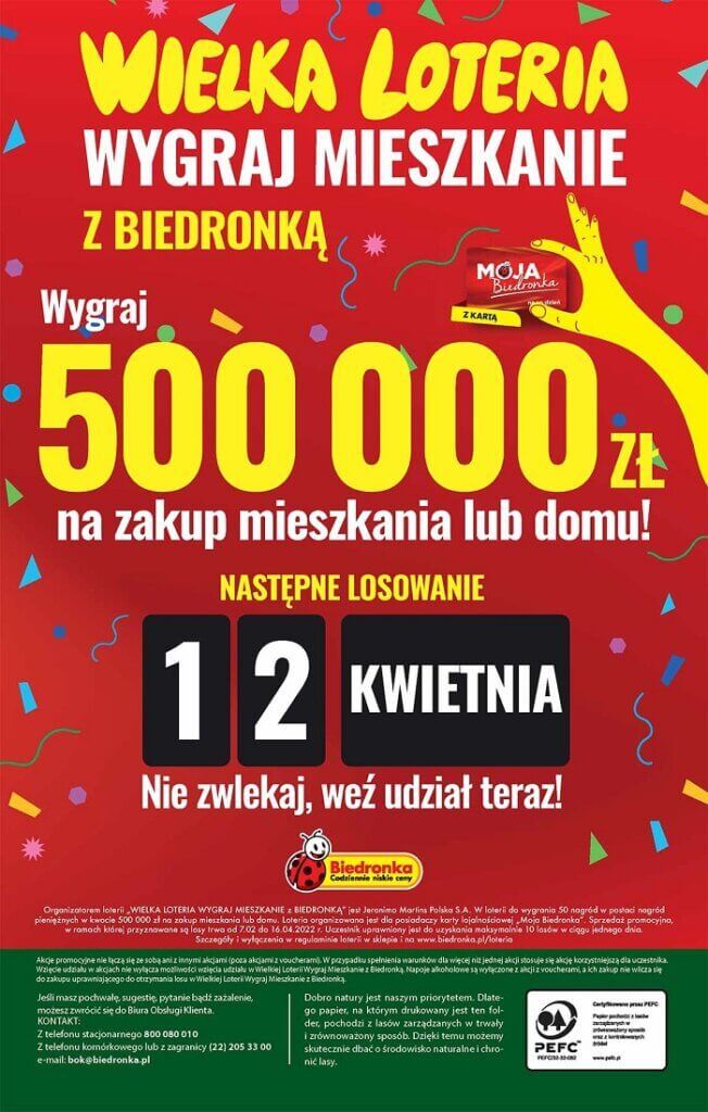 Wielka Loteria Biedronka - losowanie 12 kwietnia [12.04]