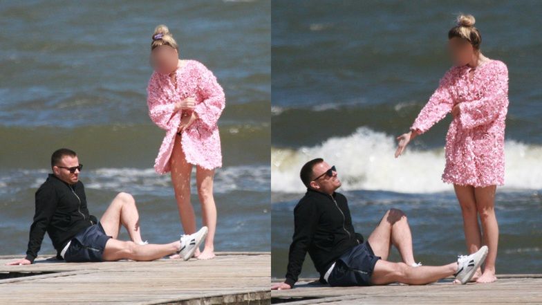 Marcin Hakiel wypoczywa na plaży w Sopocie z ukochaną