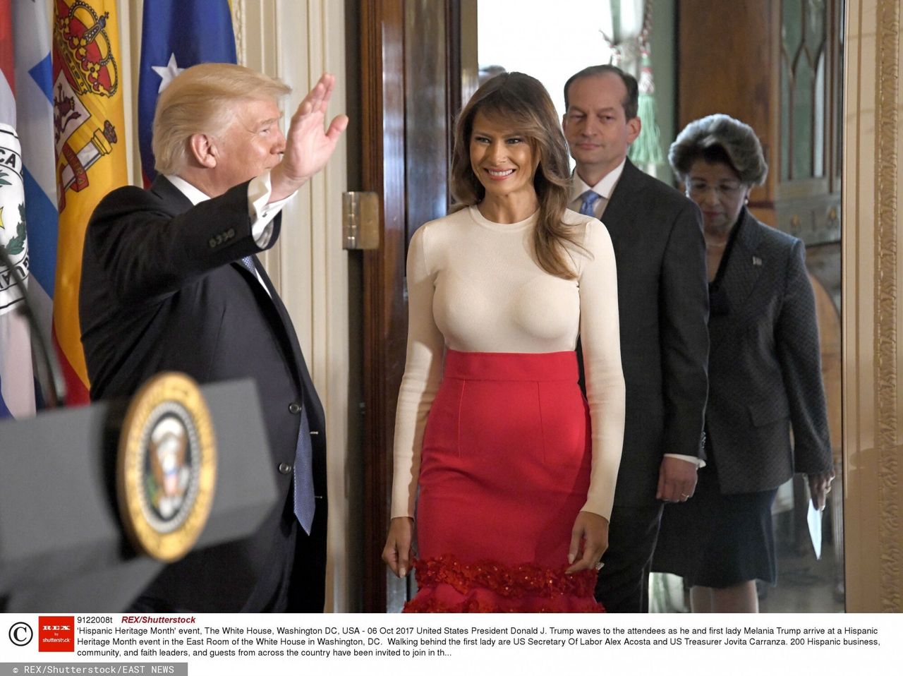 Melania Trump w dopasowanym stroju 