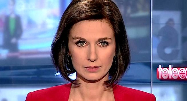 Agata Biały-Cholewińska prowadzącą „Teleexpress”