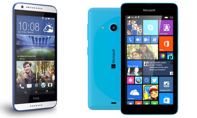HTC Desire 620 i Microsoft Lumia 535