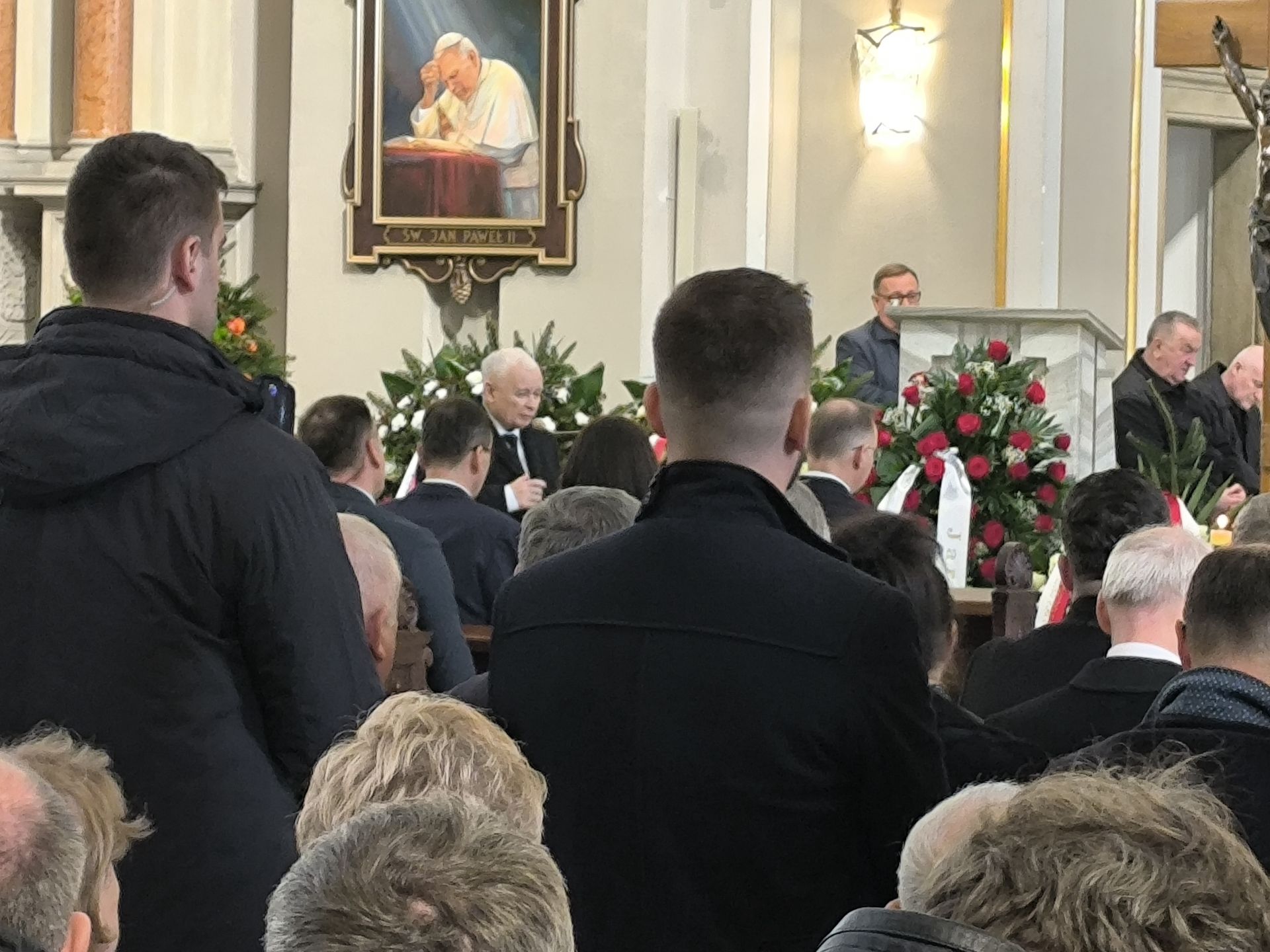 Jarosław Kaczyński podczas pogrzebu Barbary Skrzypek