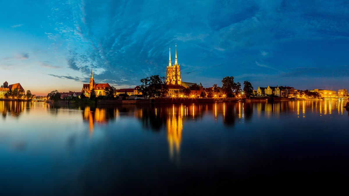 Wrocław o zmierzchu z depositphotos