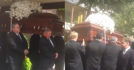 Trumna z ciałem Rivers tuż przed pogrzebem