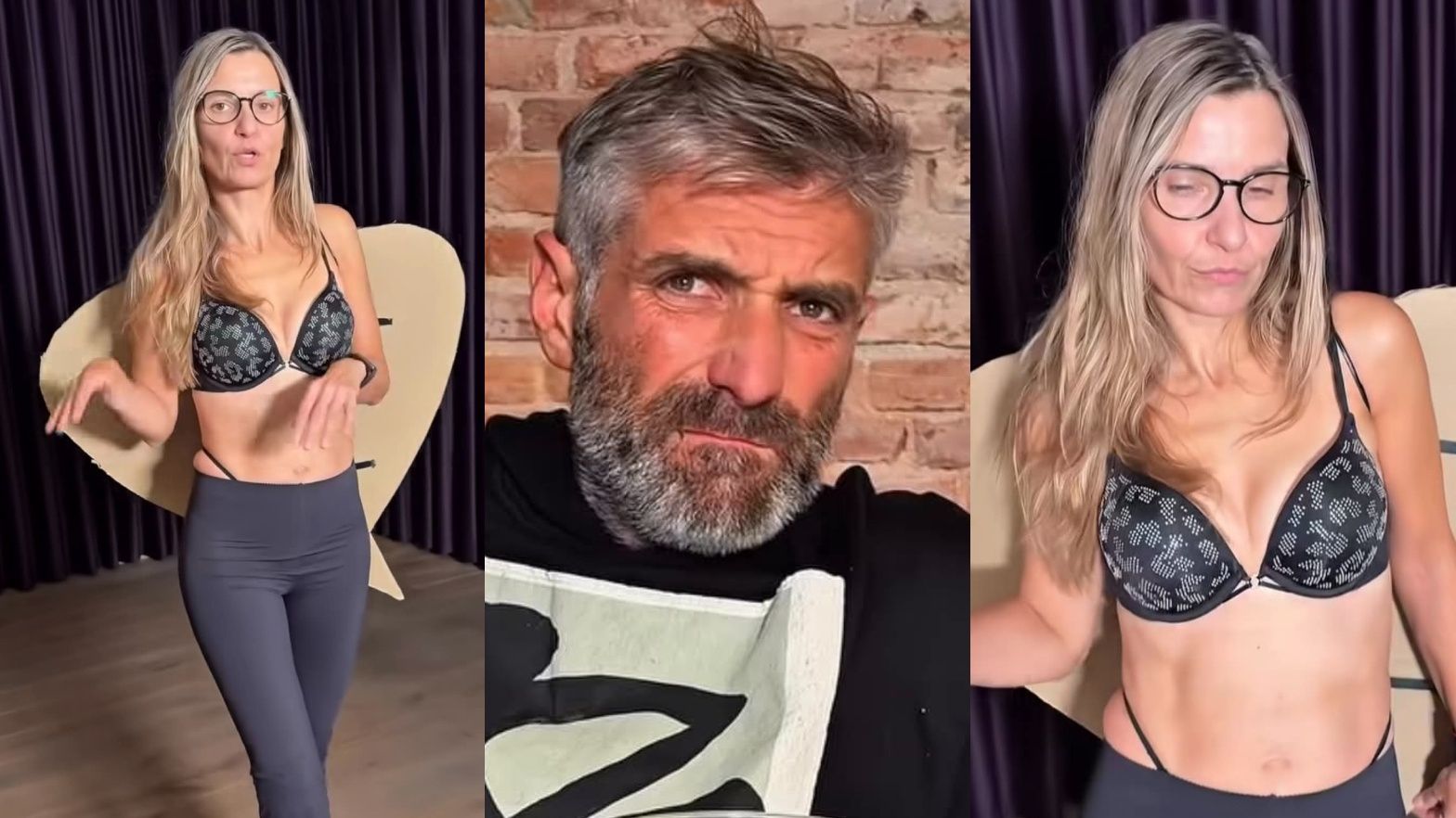 Joanna Koroniewska śmieszkuje, udając aniołka Victoria's Secret