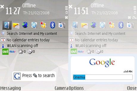 Google Search na Symbian S60 1