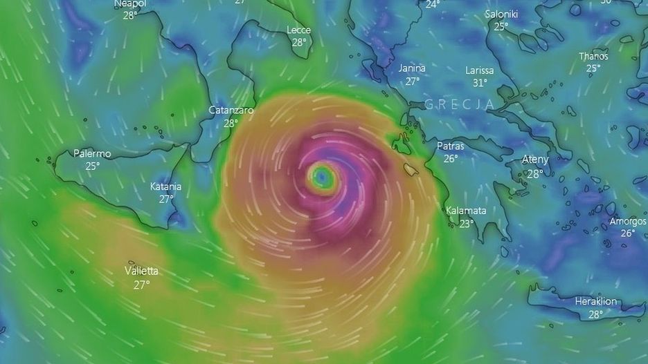 Pogoda. Cyklon Ianos zmierza do Grecji