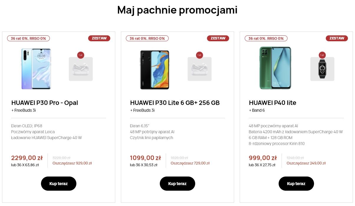 Promocje smartfony Huawei