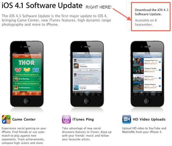 iOS 4.1 zostanie udostępniony już 8 września?