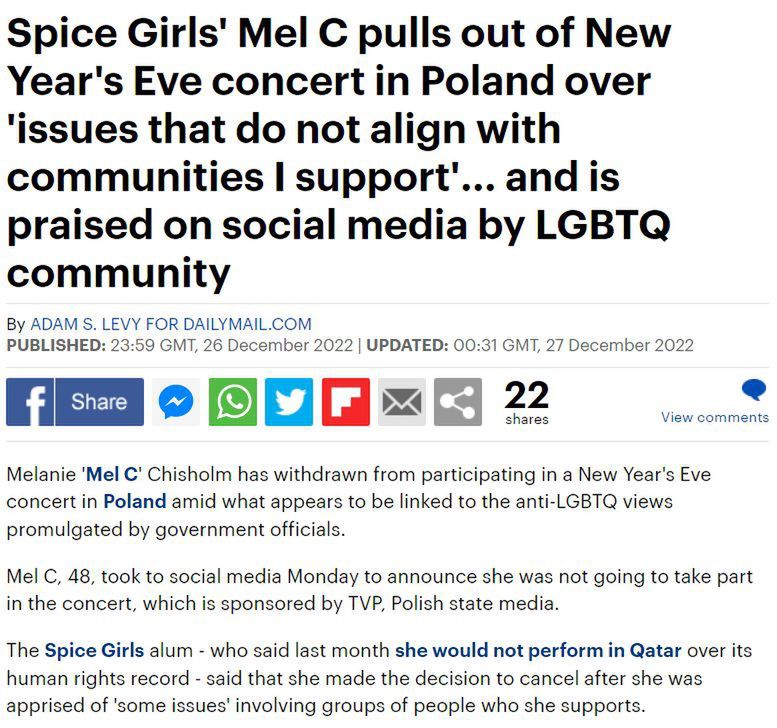 Tak o Polsce i Melanie C pisze zagranica