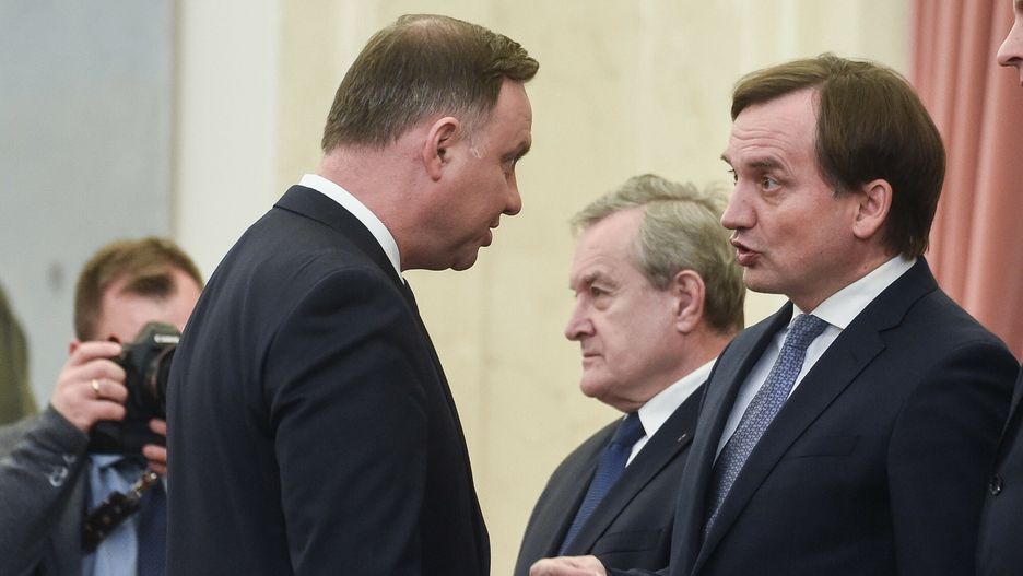 Mateusz Morawiecki desygnowany na Prezesa Rady Ministr�w
14.11.2019 Warszawa Desygnacja Mateusza Morawieckiego na Premiera RP  fot Zbyszek Kaczmarek/REPORTER
n/z: Andrzej Duda, Piotr Glinski, Zbigniew Ziobro, Dariusz Piontkowski,
Zbyszek Kaczmarek/REPORTER