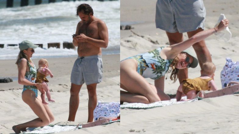 Lara Gessler i Piotr Szeląg z córką Neną