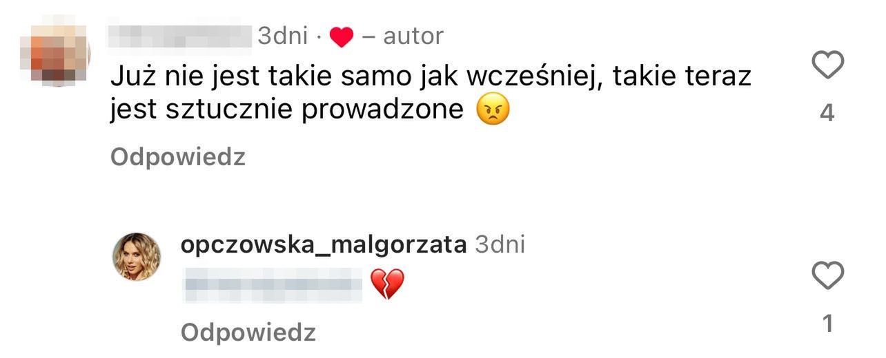 Komentarze pod wpisem Małgorzaty Opczowskiej