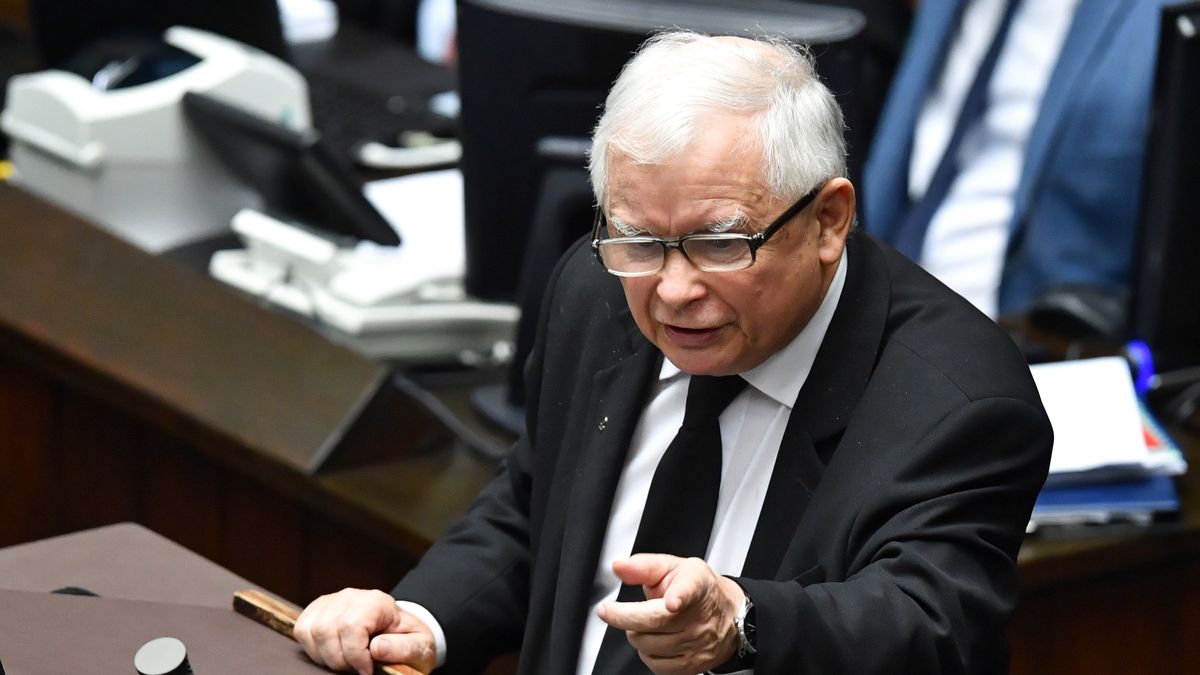 Jarosław Kaczyński podczas jednego z wystąpień w Sejmie