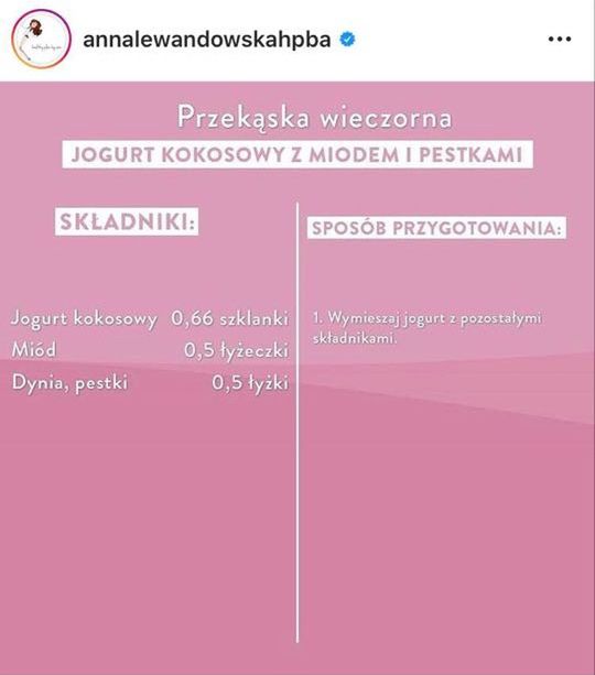 Anna Lewandowska dzieli się rewolucyjnym przepisem na jogurt z miodem