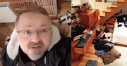 Przemysław Borkowski z Kabaretu Moralnego Niepokoju został OKRADZIONY! Nagrał "powłamaniowy roomtour" (WIDEO)