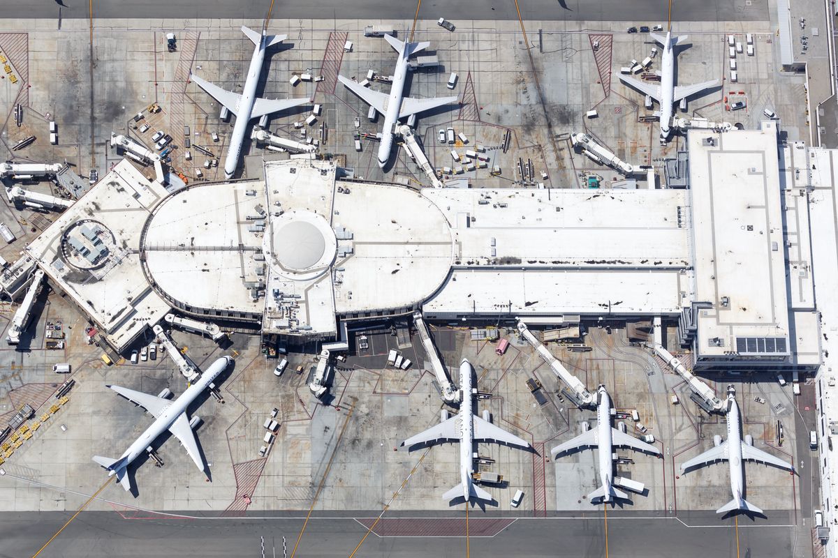 Lotnisko w Los Angeles z lotu ptaka 