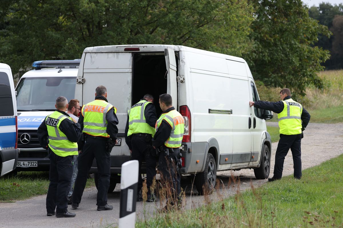 Kontrola policji przy granicy z Polską