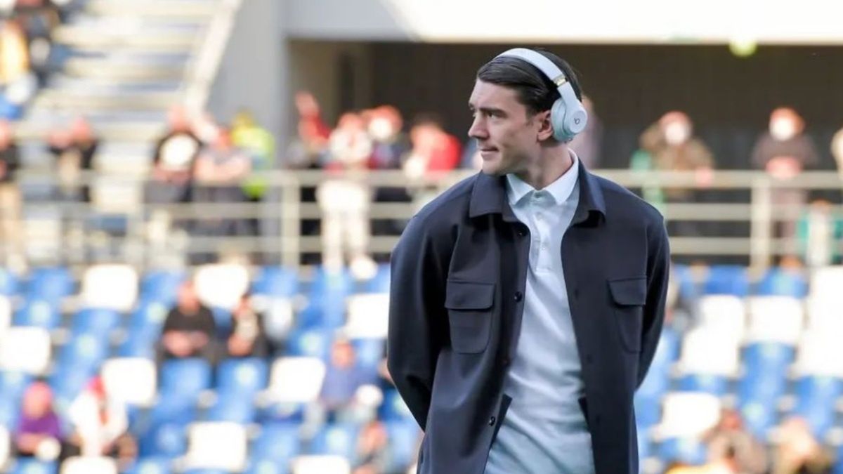 Dusan Vlahović przed meczem Juventusu