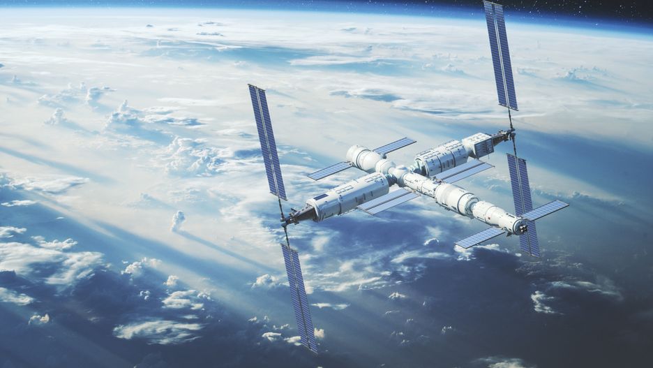 Chiński moduł podstawowy Tianhe stacji kosmicznej Tiangong - zdjęcie ilustracyjne