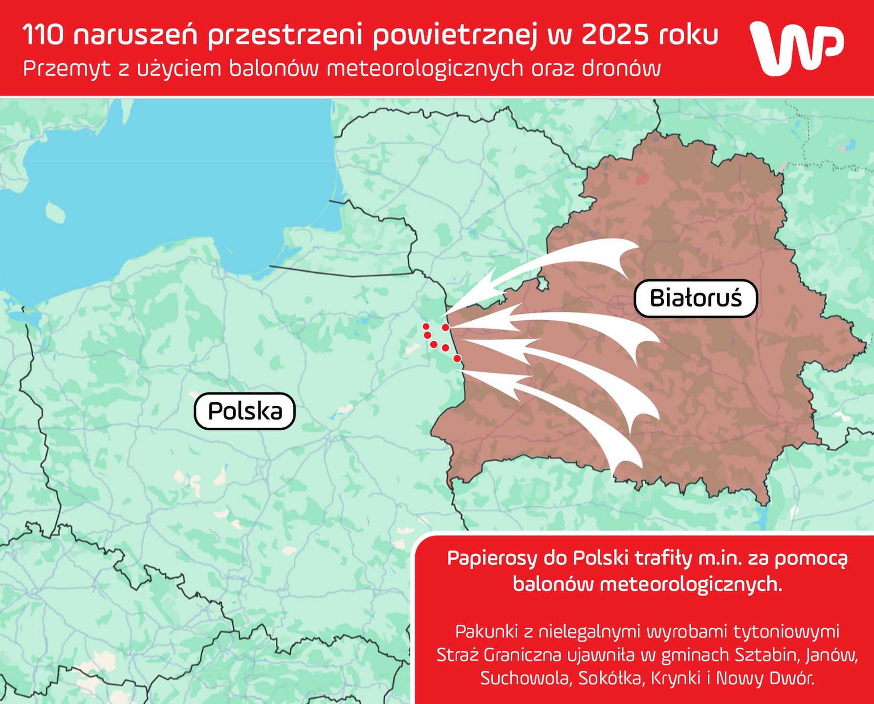 Drony i balony przemytników wlatują do Polski z Białorusi