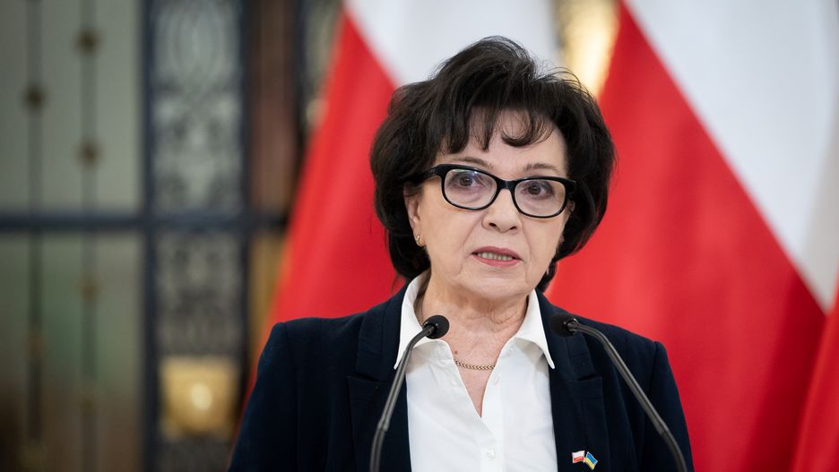 Marshal of the Sejm Elzbieta Witek during the 50th session of the Sejm (lower house of Polish Parliament) in Warsaw, Poland on March 8, 2022 (Photo by Mateusz Wlodarczyk/NurPhoto via Getty Images)