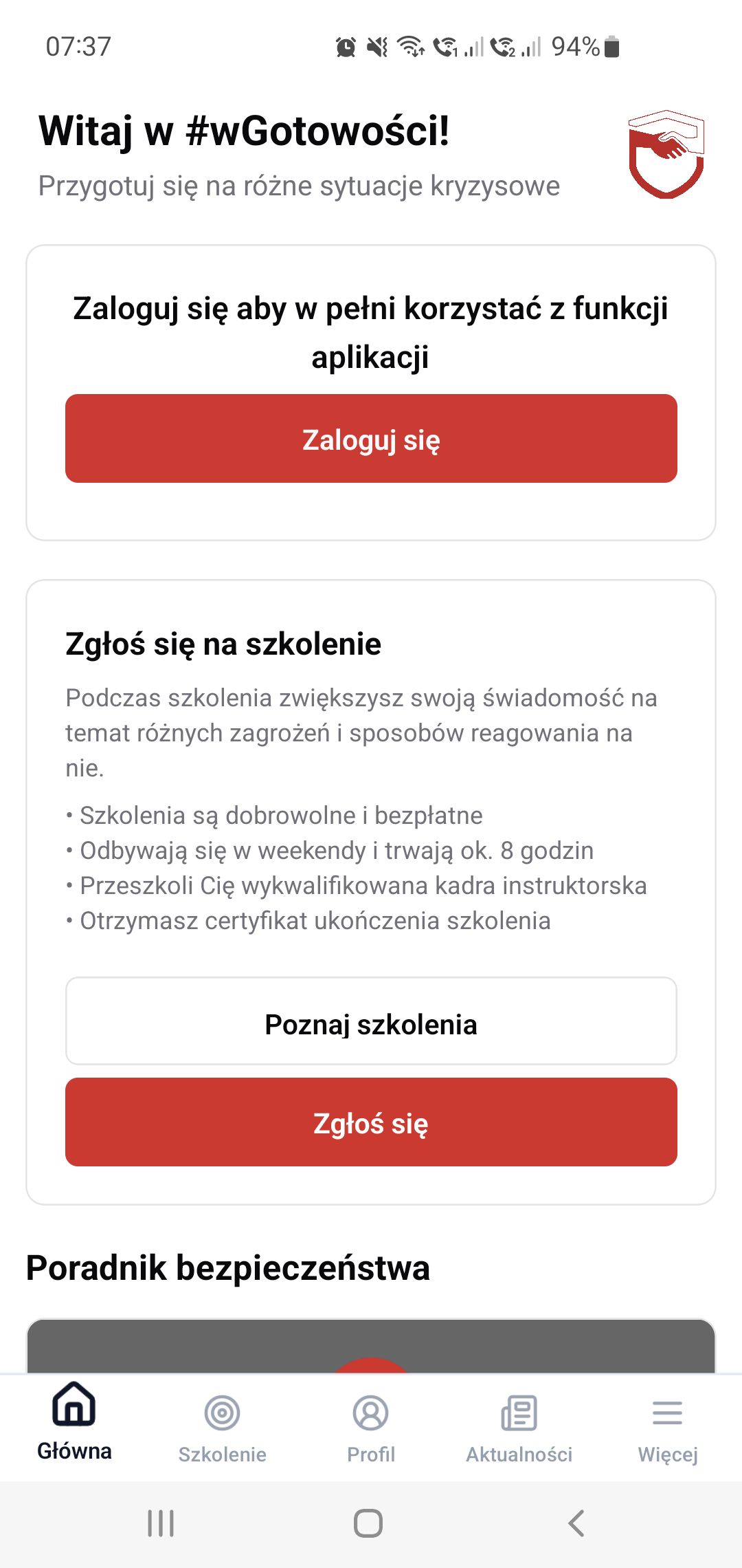 Aplikacja #wGotowości