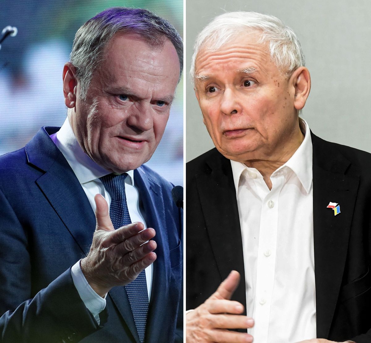 Najnowszy sondaż dla WP. Na zdjęciu Donald Tusk i Jarosław Kaczyński 