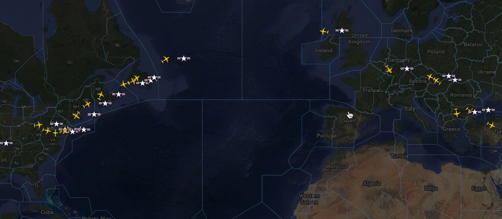 Trasa amerykańskich samolotów transportowych.