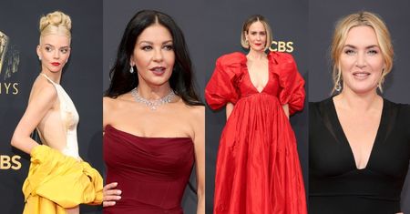 Emmy 2021. Spektakularne kreacje zdobywają czerwony dywan: Anya Taylor-Joy, Catherine Zeta-Jones, Kate Winslet (ZDJĘCIA)
