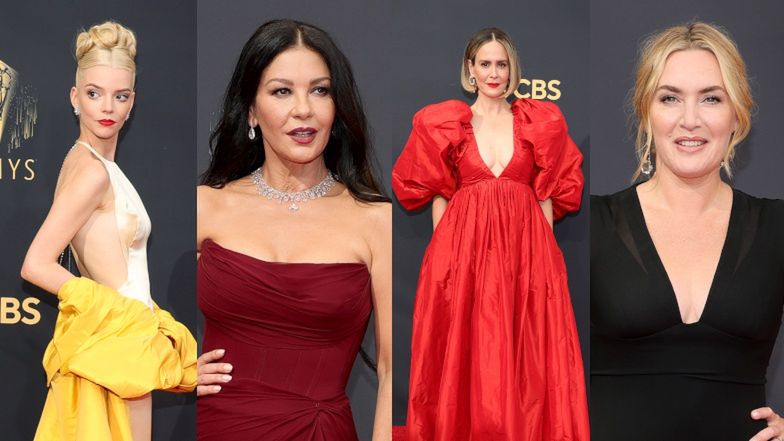 Emmy 2021. Spektakularne kreacje zdobywają czerwony dywan: Anya Taylor-Joy, Catherine Zeta-Jones, Kate Winslet (ZDJĘCIA)