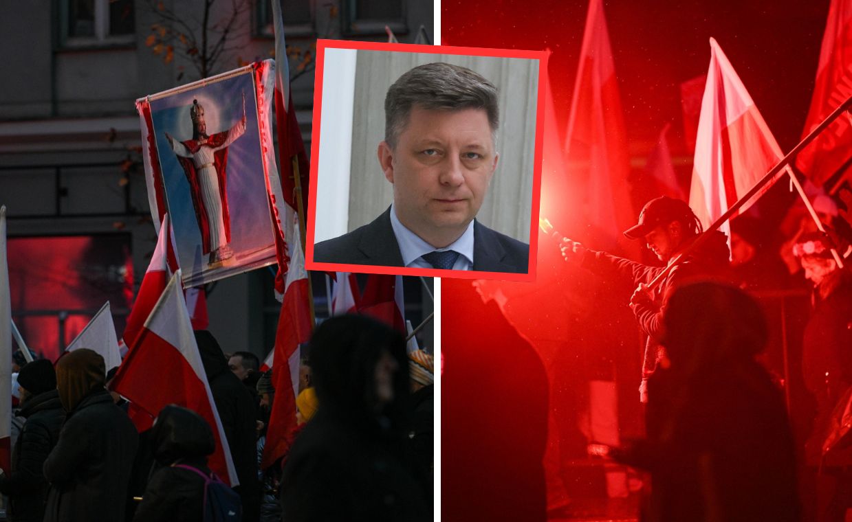 Dworczyk szedł w marszu. "Odmawiali koronkę"