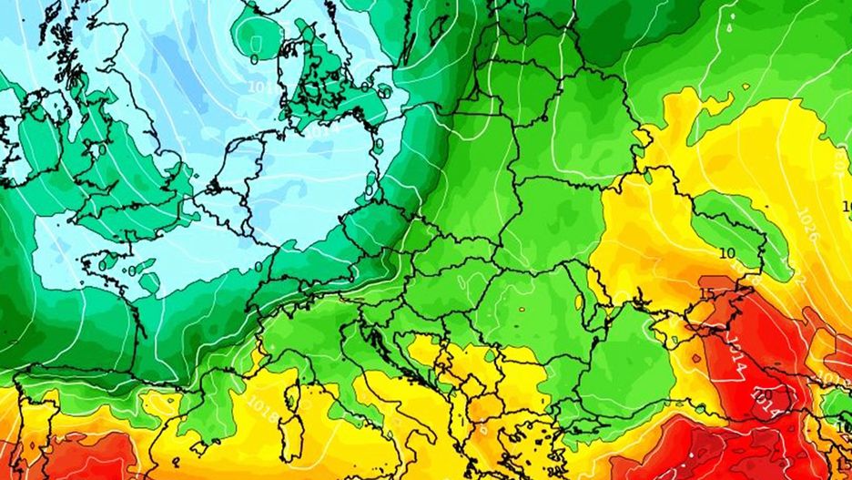 Pogoda. W sobotę od zachodu zacznie napływać chłodne powietrze polarne (wxcharts.com)