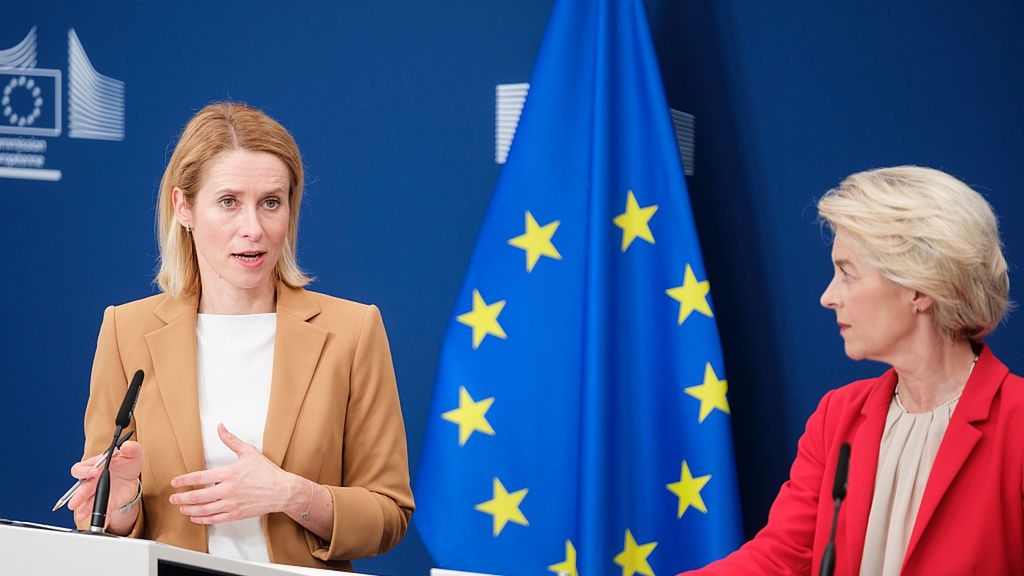 18th Package Of Sanctions Against Russia
BRUSSELS, BELGIUM - JUNE 10: EU Commission vice-president, High Representative for Foreign Affairs and Security Policy Kaja Kallas (L) and the President of the European Commission Ursula von der Leyen (R) talk to the media in the Berlaymont, the EU Commission headquarter on June 10, 2025 in Brussels, Belgium. Today, the European Commission has proposed an 18th package of sanctions against Russia for its invasion of Ukraine. (Photo by Thierry Monasse/Getty Images)
Thierry Monasse
brussels, invasion, energy