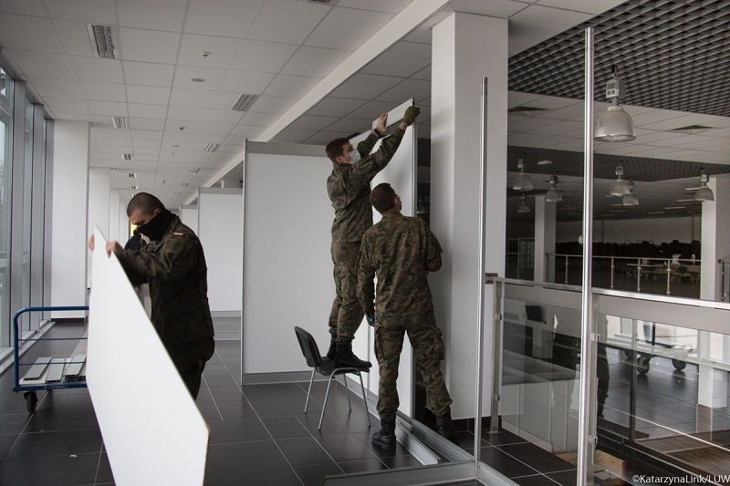 szpital tymczasowy targi lublin budowa