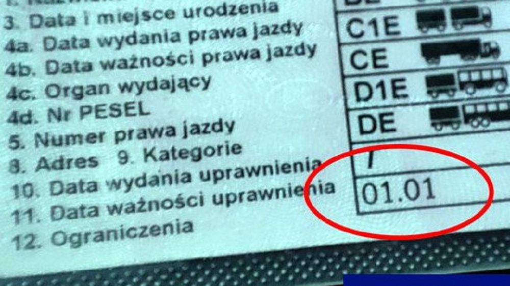Prawo jazdy z kodem 01