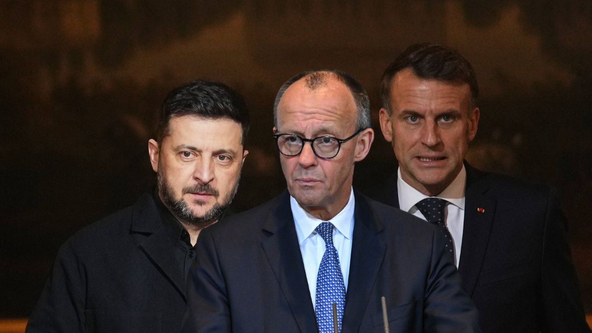 Wołodymyr Zełenski, Friedrich Merz, Emmanuel Macron