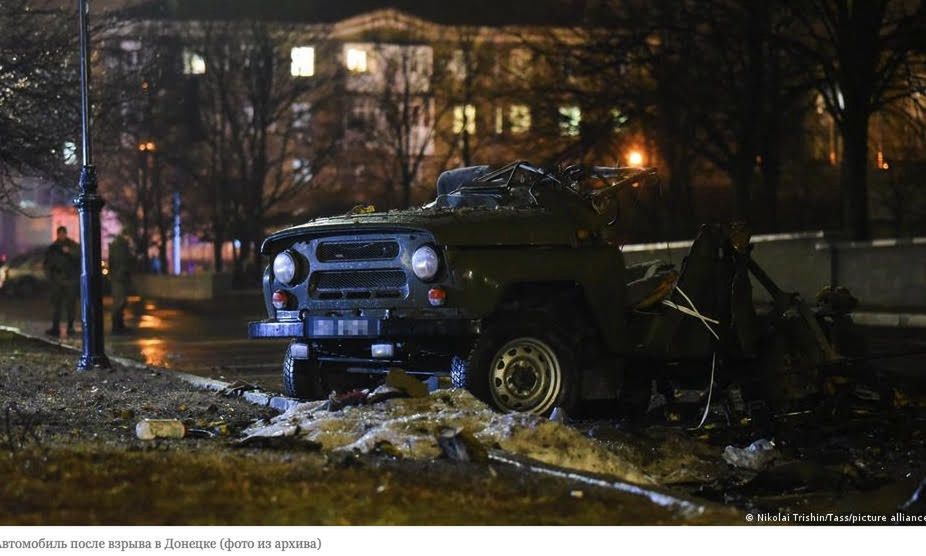 Milicyjny UAZ rzekomo wysadzony przez Ukraińców 