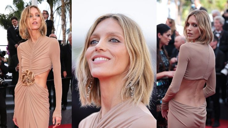 Anja Rubik ODSŁANIA CIAŁO, pozując w mocno wyciętej kreacji Saint Laurent